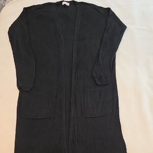 SO Women's Elegant Black Long Cardigan